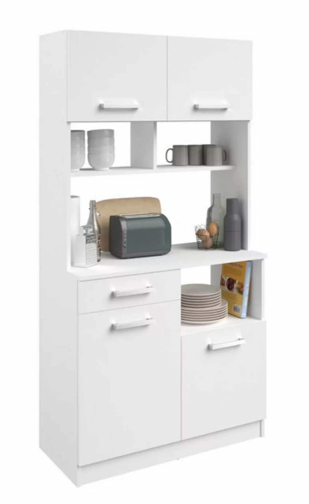 Parisot Küchenbuffet Venti (Buffet in matt weiß, 4-türig, 90 x 177 cm) mit günstig online kaufen