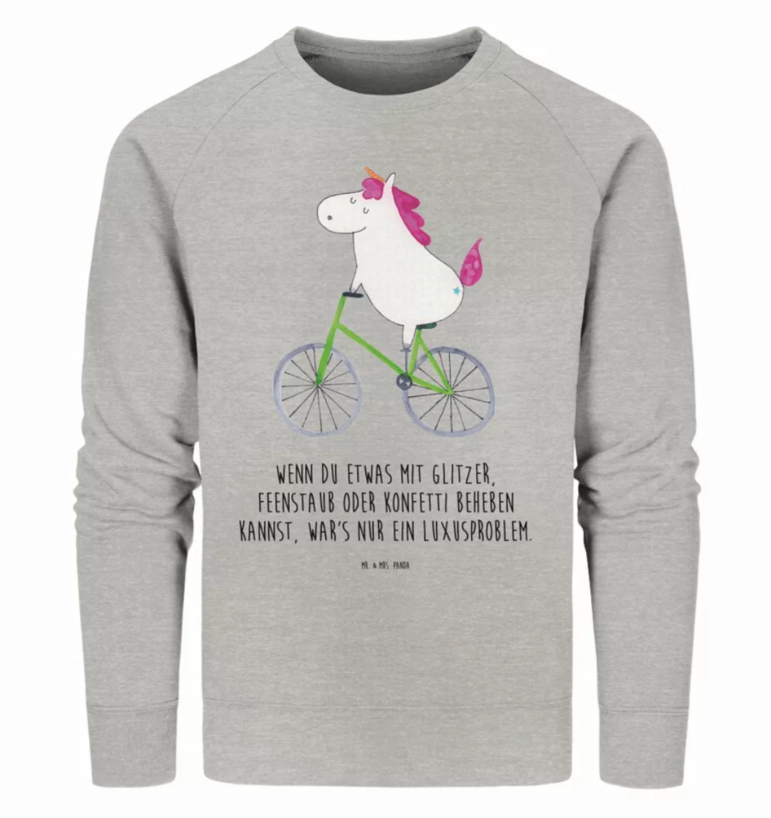 Mr. & Mrs. Panda Longpullover Einhorn Radfahrer Größe M - Heather Grey - Ge günstig online kaufen