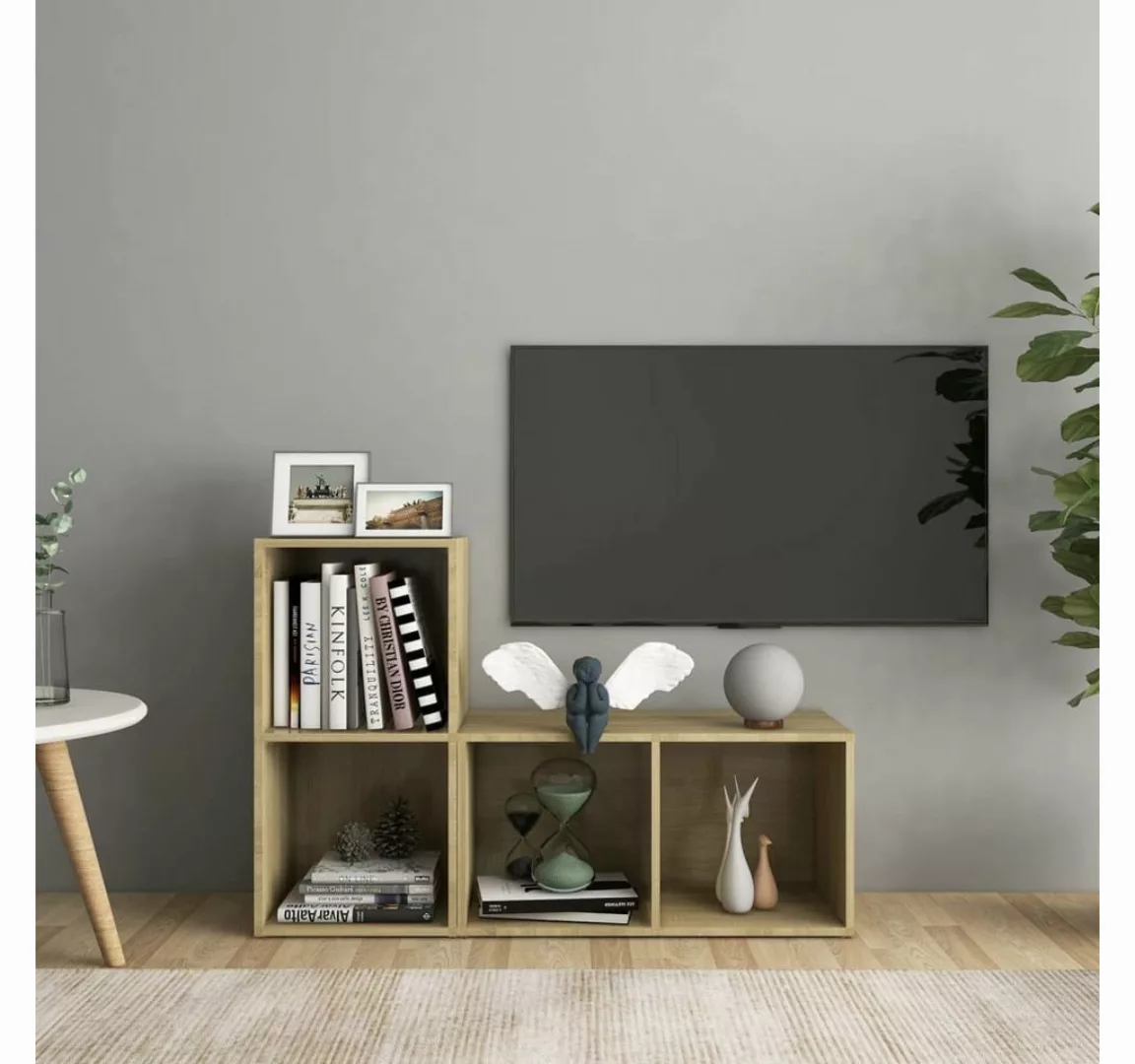 furnicato TV-Schrank TV-Schränke 2 Stk. Sonoma-Eiche 72x35x36,5 cm Holzwerk günstig online kaufen
