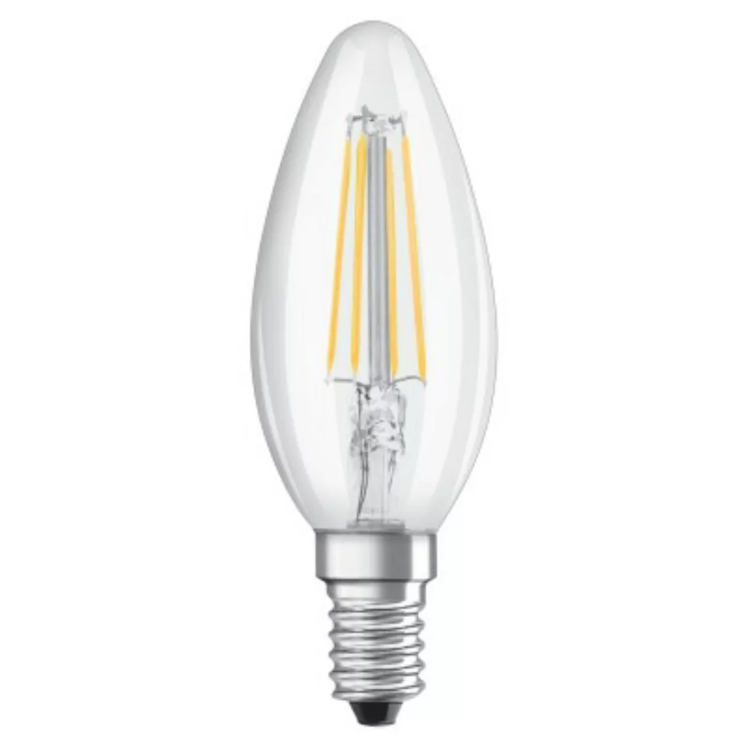 Osram LED Lampe ersetzt 40W E14 Kerze - B35 in Transparent 4W 470lm 2700K d günstig online kaufen