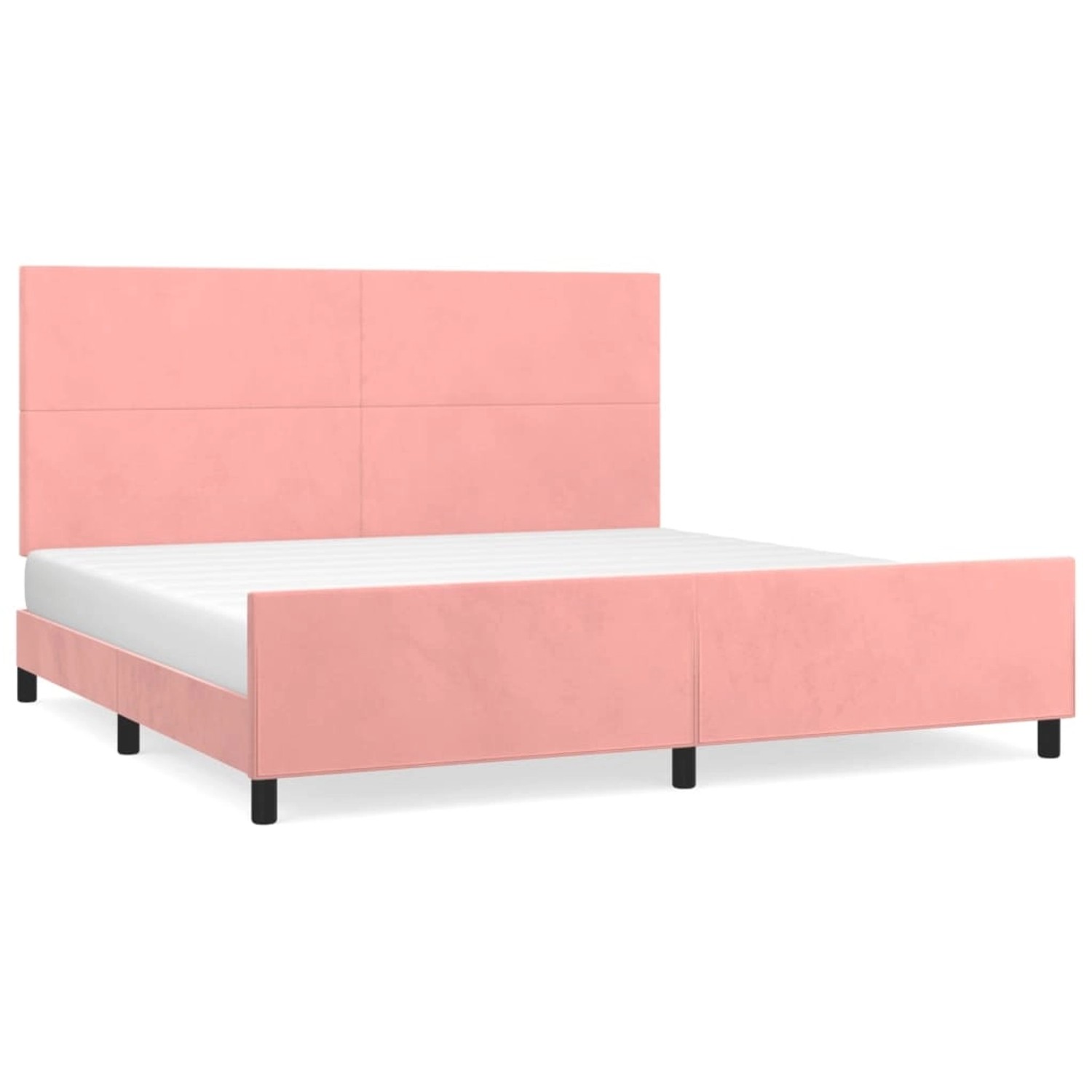 vidaXL Bettgestell Bettrahmen mit Kopfteil Rosa 200x200 cm Samt Bett Bettge günstig online kaufen