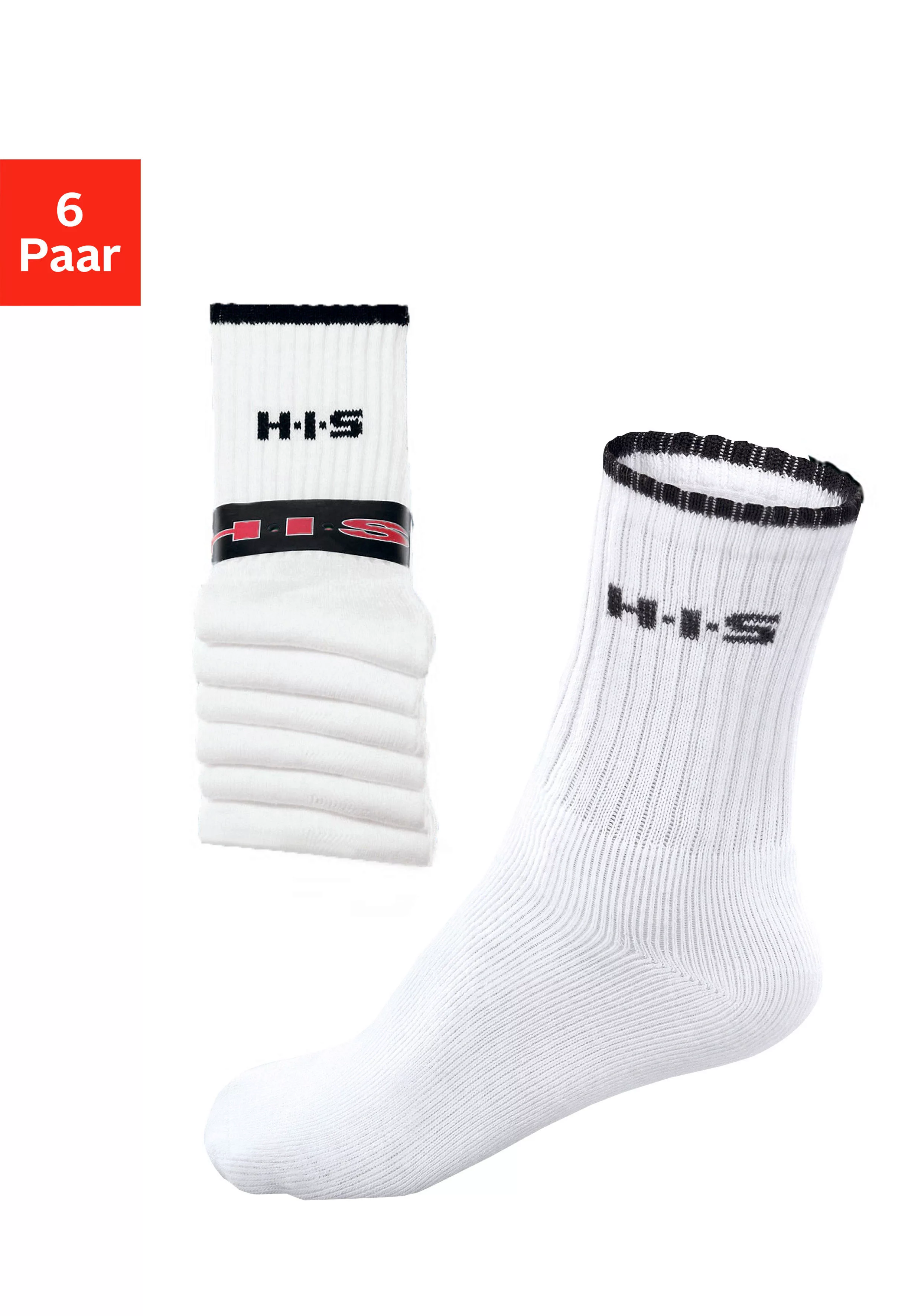 H.I.S Sportsocken, (Packung, 6 Paar), mit Frottee & verstärkten Belastungsz günstig online kaufen