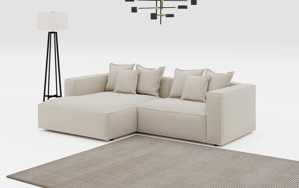 INOSIGN Ecksofa "Cowboy L-Form", mit 6 Kissen, kubisches Sofa günstig online kaufen
