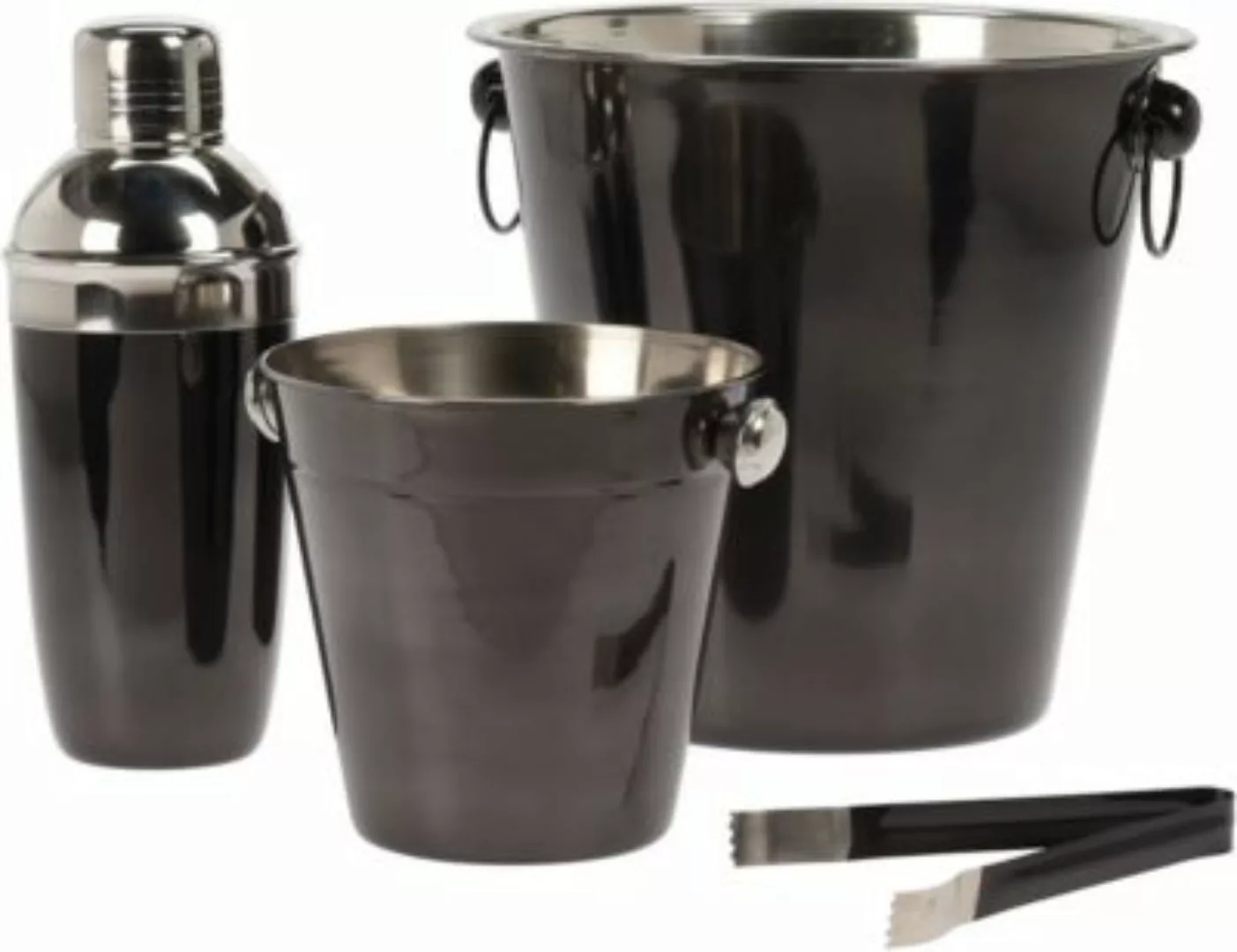 Neuetischkultur Cocktail-Mixer Set 4 Teile schwarz/silber günstig online kaufen