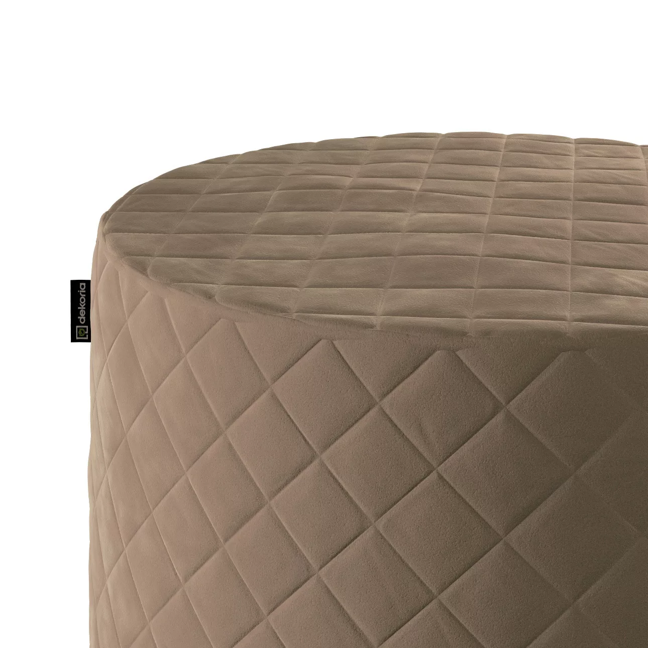 Pouf Barrel gesteppt, beige, ø 40 x 40 cm, Velvet (704-35) günstig online kaufen