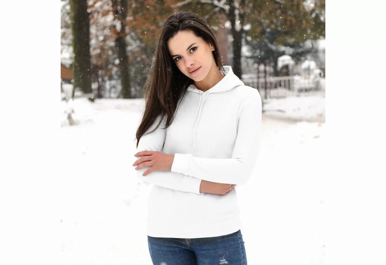 Selenzia Kapuzenpullover Selenzia Damen Hooded Sweat Lady-Fit Hoodie Kapuze günstig online kaufen