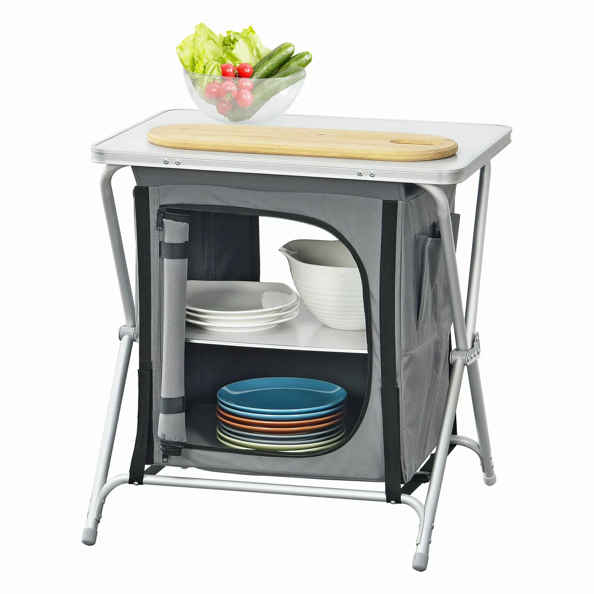 en.casa Campingtisch, Tullinge Campingküche 60x45x64 cm günstig online kaufen