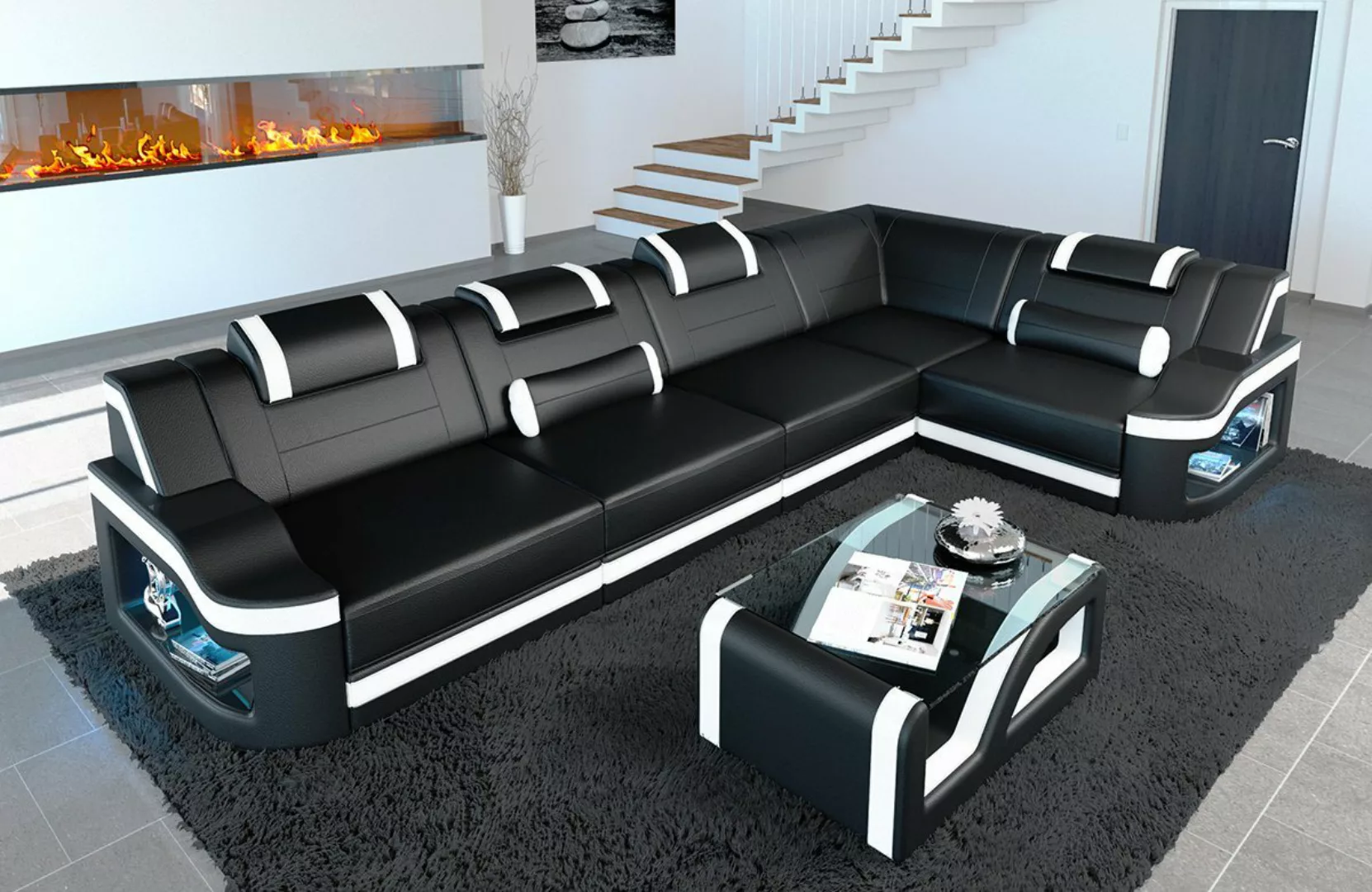 Sofa Dreams Ecksofa Ledersofa Padua L Form Ledercouch Leder Sofa, Couch, mi günstig online kaufen