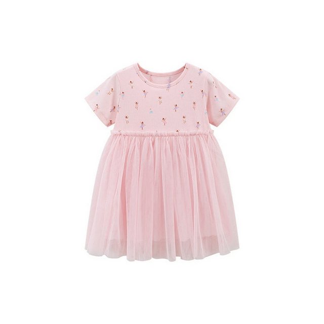 AUKUU Jerseykleid Kleid Mode Mesh Rock Sommer Kurzarm Kleid günstig online kaufen