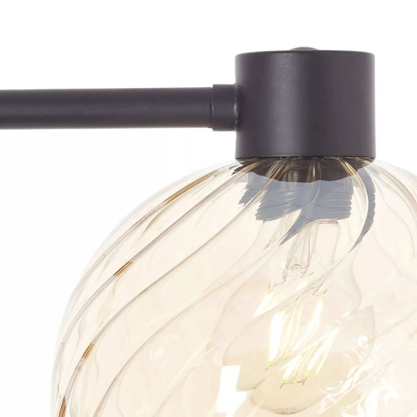 Stehlampe Casto, Höhe 150 cm, bernstein, Glas/Metall günstig online kaufen