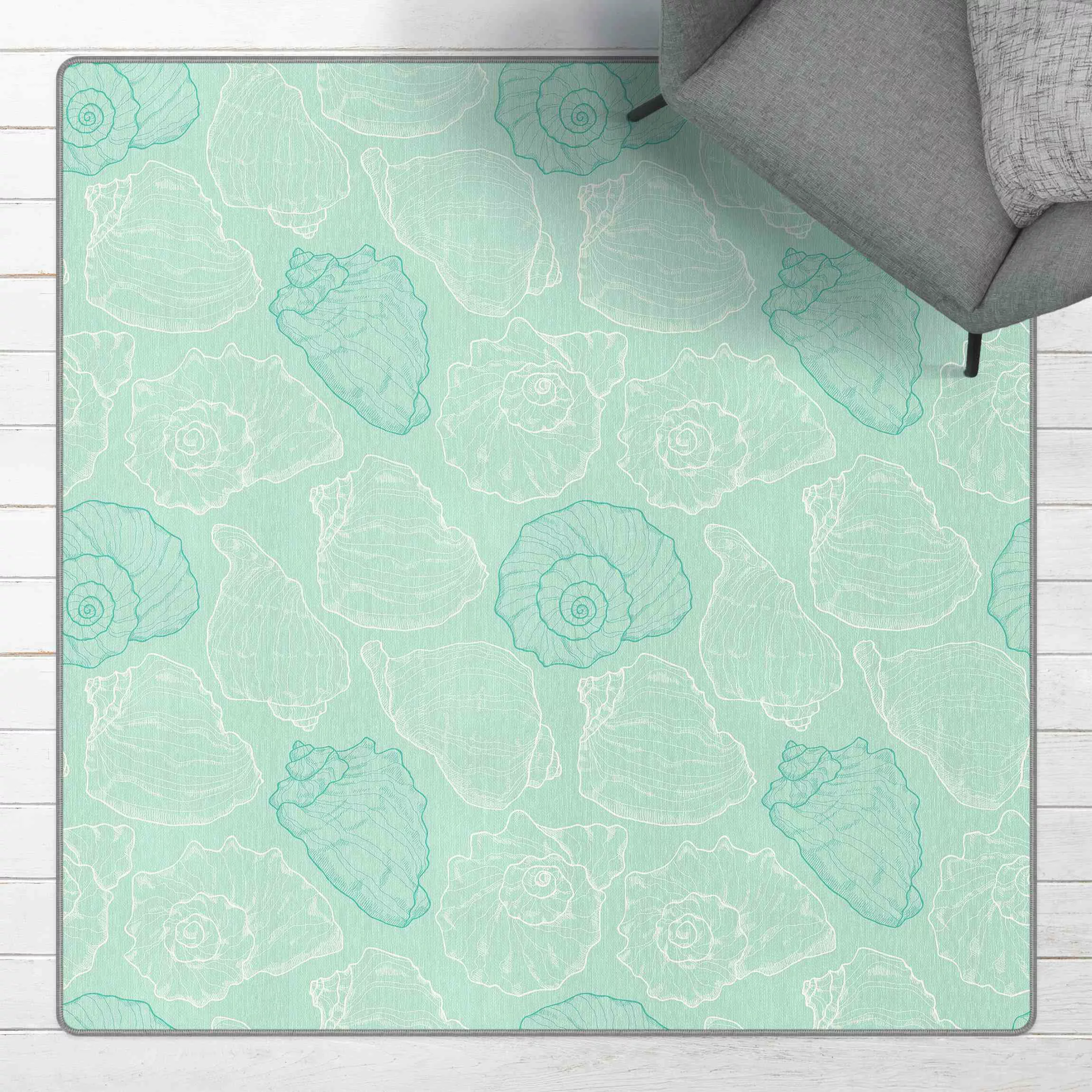 Teppich Mollusken Design in Pastell günstig online kaufen