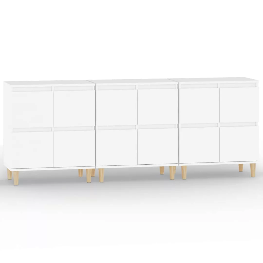 Vidaxl Sideboards 3 Stk. Weiß 60x35x70 Cm Holzwerkstoff günstig online kaufen