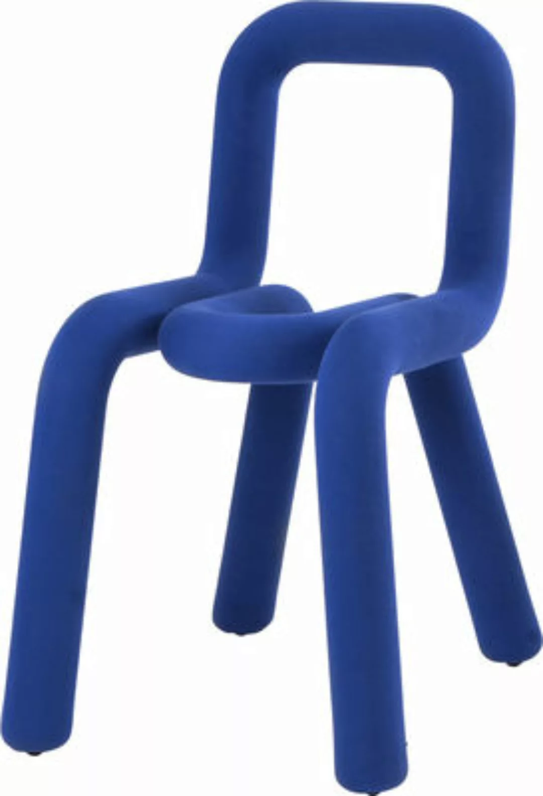Gepolsterter Stuhl Bold textil blau - Moustache - Blau günstig online kaufen