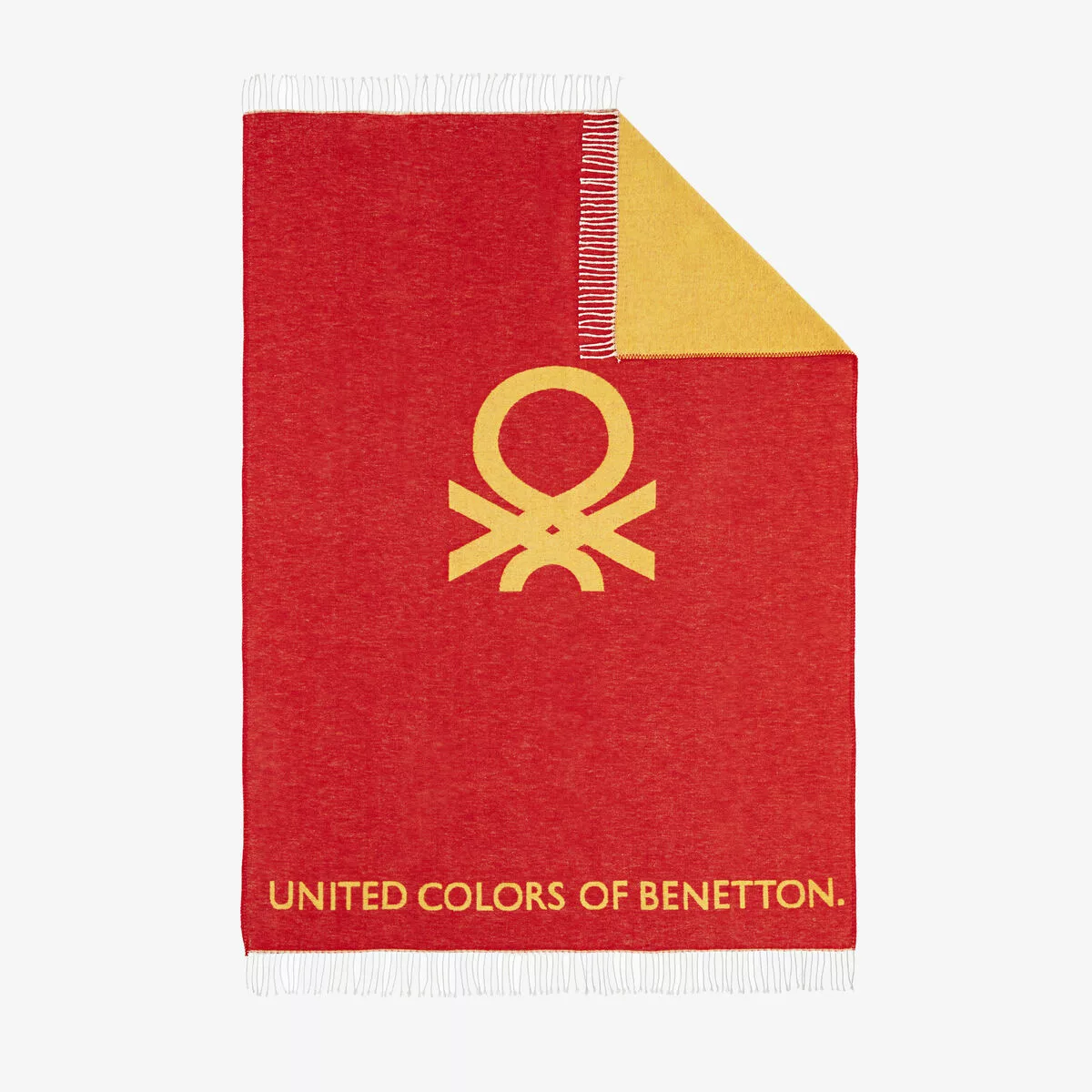 Decke Benetton Logo Rainbow Be Rot Gelb günstig online kaufen