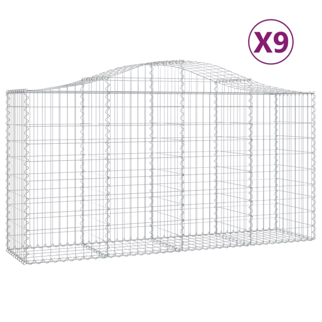 Vidaxl Gabionen Mit Hochbogen 9 Stk. 200x50x100/120cm Verzinktes Eisen günstig online kaufen