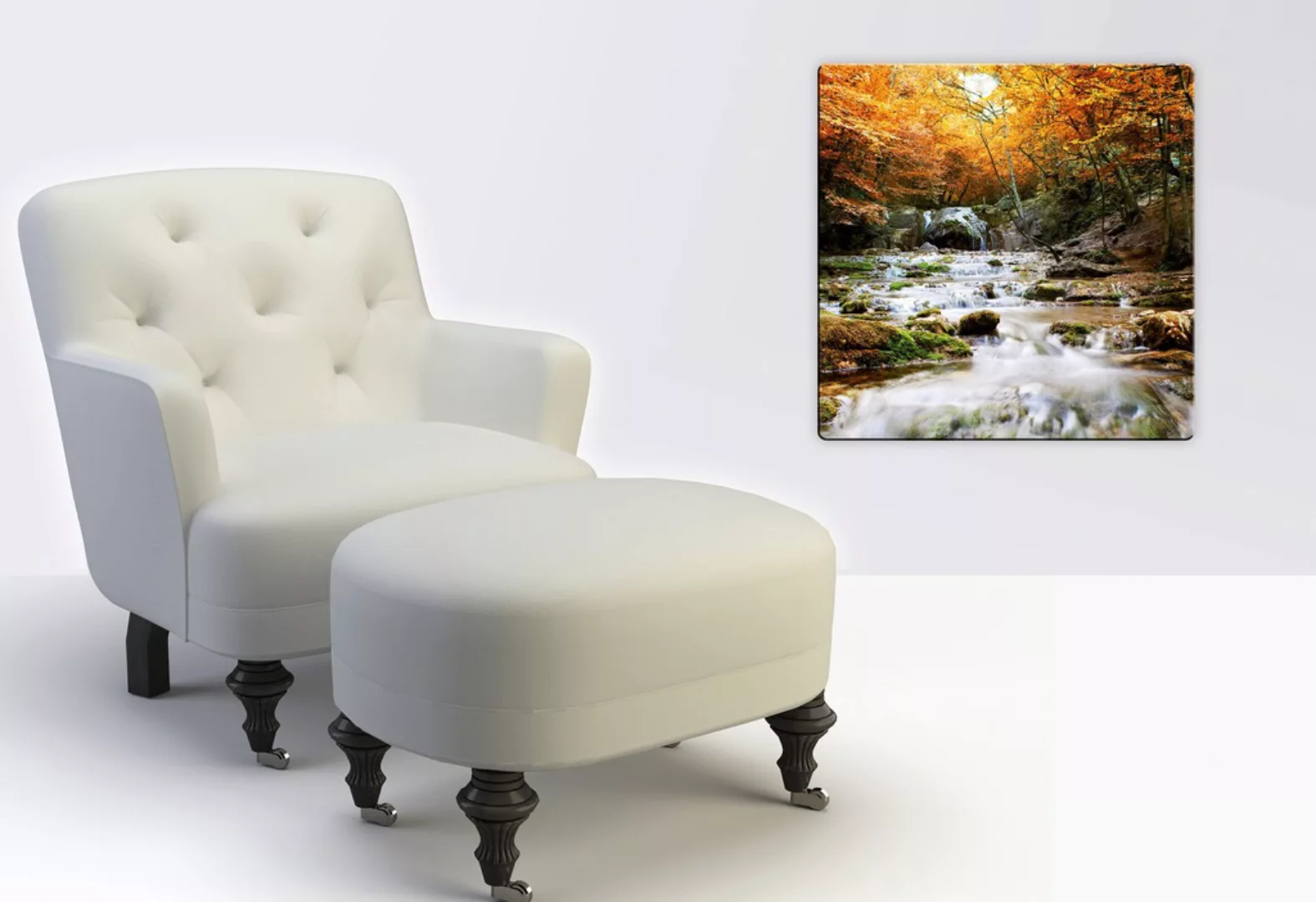 Wall-Art Glasbild »Autumn Waterfall« günstig online kaufen