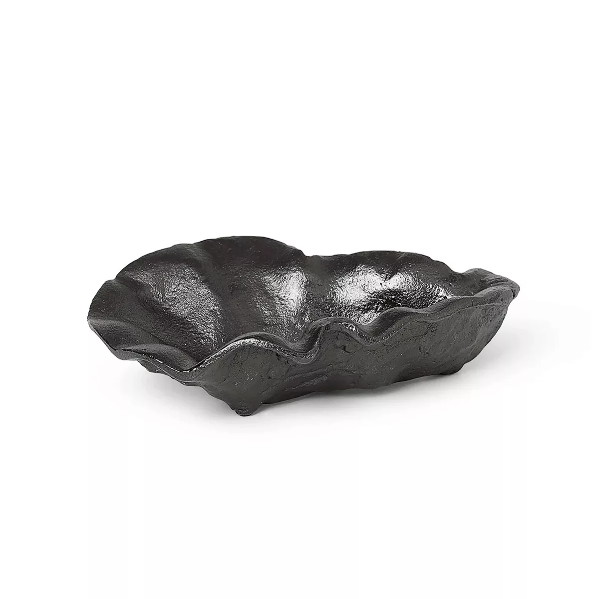 Schale Oyster metall schwarz / Schlüsselschale - Messing / 10 x 7 cm - Ferm günstig online kaufen
