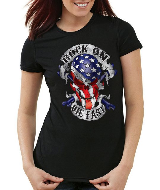 style3 T-Shirt USA Rocker Skull Totenkopf Flagge biker stars stripes amerik günstig online kaufen