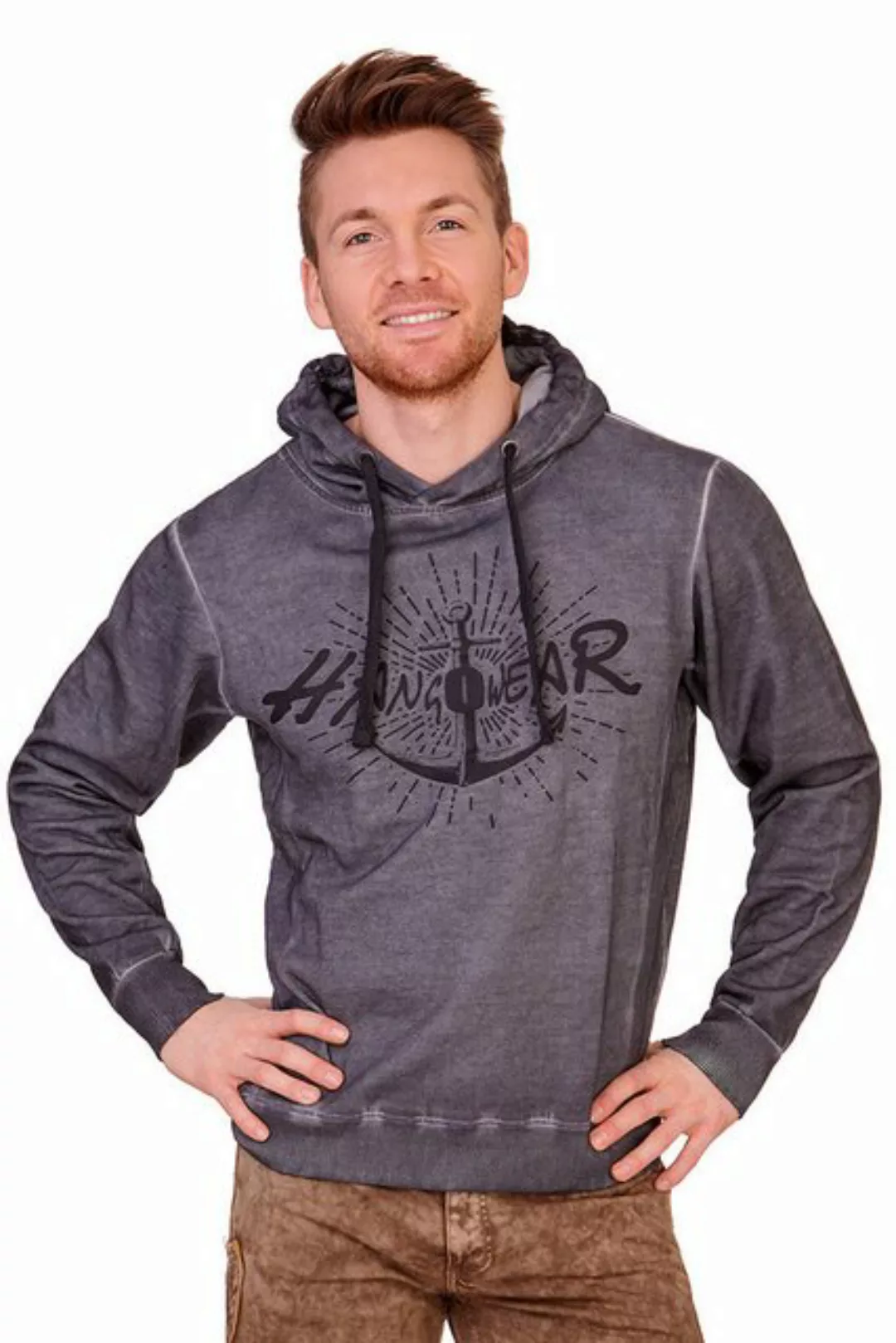 Hangowear Strickpullover Hoodie Herren - NORDMÄNNER - dunkelgrau günstig online kaufen