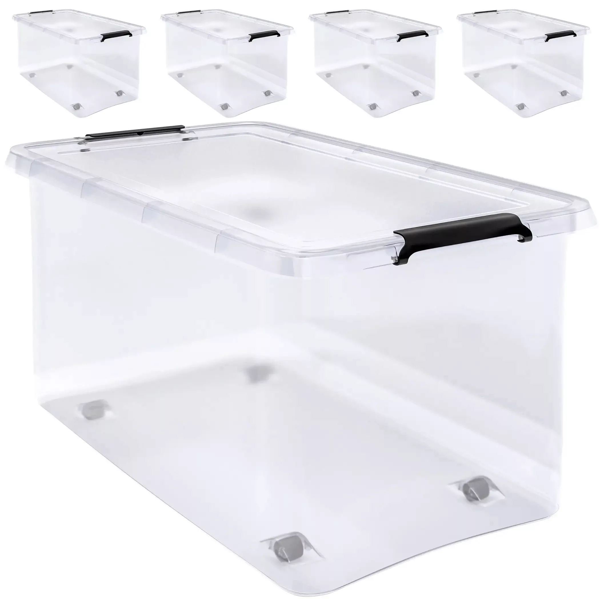 Aufbewahrungsbox 4er-Set Transparent 60x40x35cm 60L günstig online kaufen