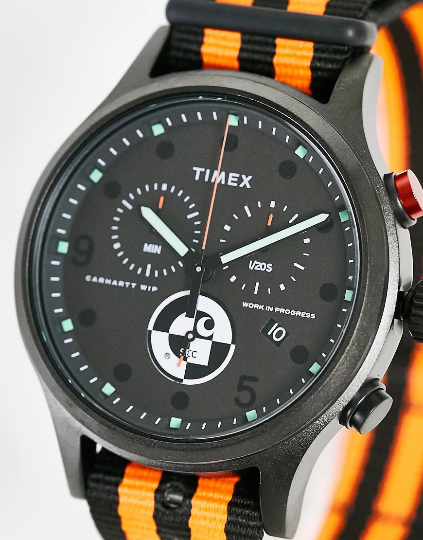 Carhartt WIP x Timex – Range C Allied – Chronographen-Uhr in Schwarz günstig online kaufen