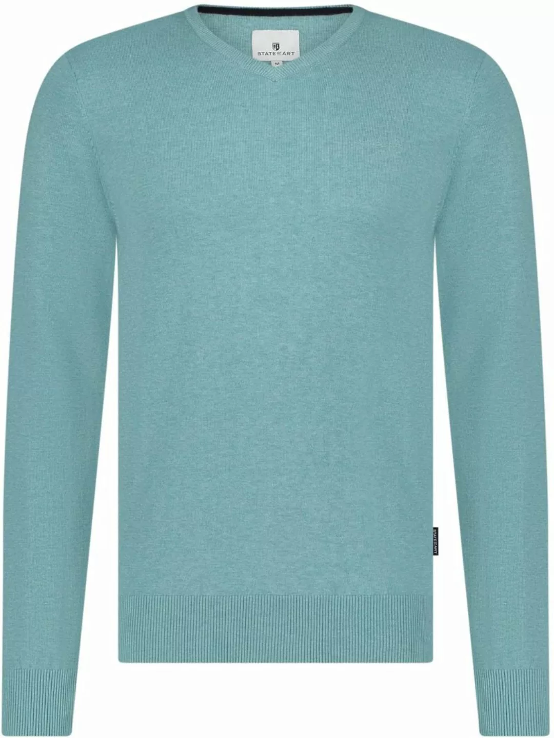 State Of Art Pullover mit V-Ausschnitt Himmelblau - Größe XL günstig online kaufen