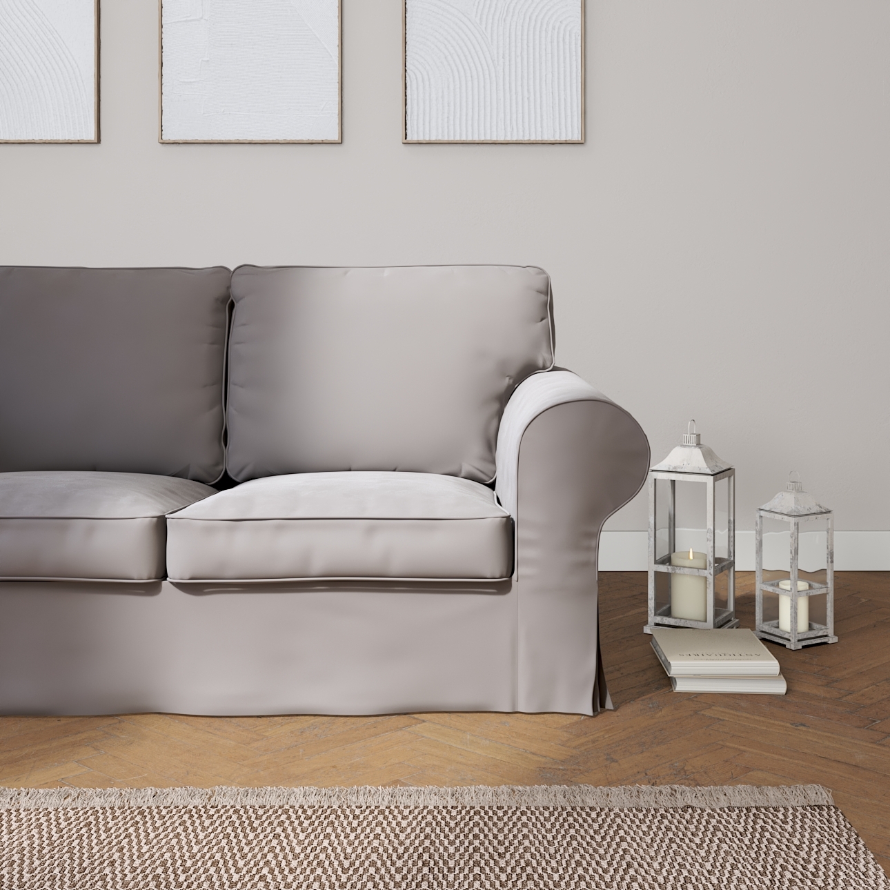 Bezug für Ektorp 2-Sitzer Sofa nicht ausklappbar, taupengrau, Sofabezug für günstig online kaufen