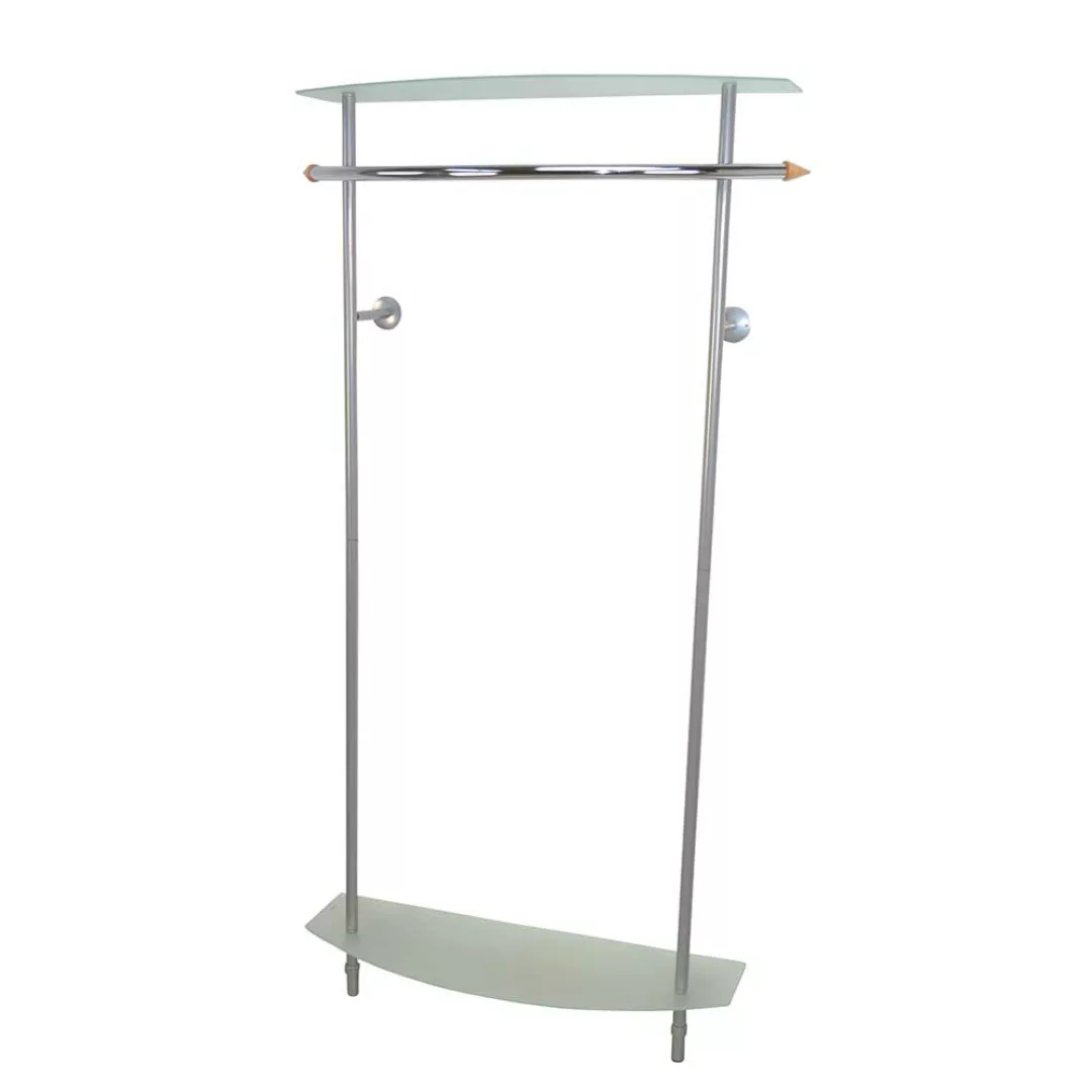 Garderobe aus verchromtem Metall Glas Hutablage günstig online kaufen