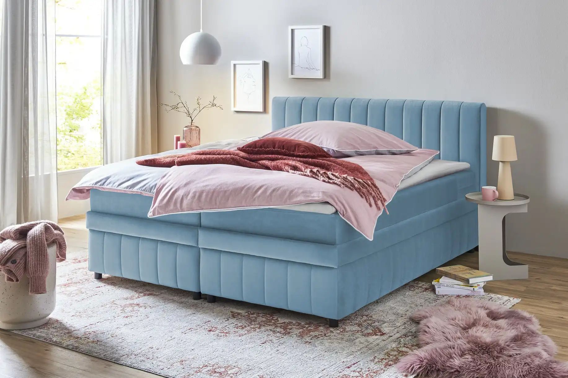 uno Boxbett mit Bettkasten Bruno ¦ blau ¦ Maße (cm): B: 186 H: 106 Betten > günstig online kaufen