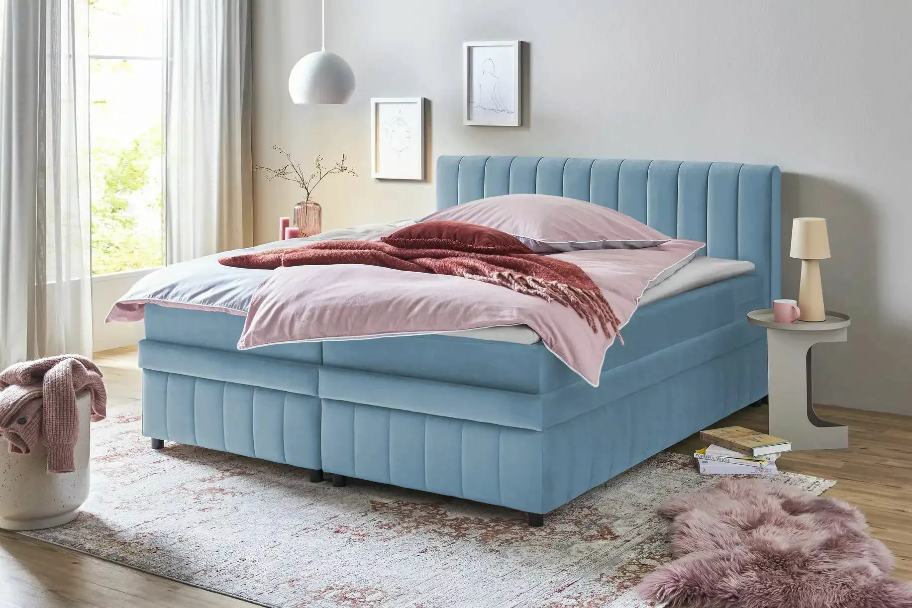 uno Boxbett mit Bettkasten Bruno ¦ blau ¦ Maße (cm): B: 166 H: 106 Betten > günstig online kaufen
