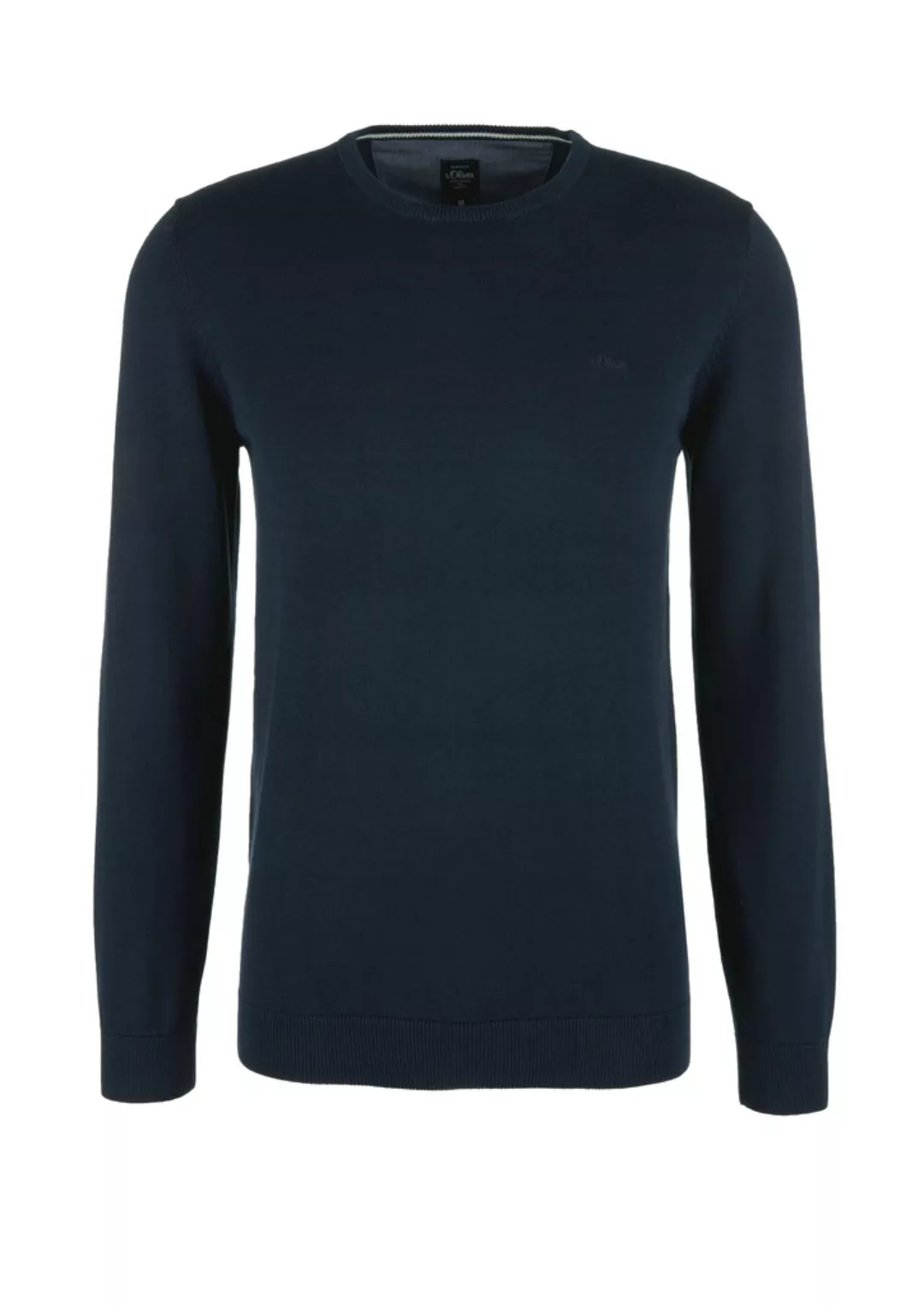 s.Oliver Strickpullover Pullover aus Feinstrick Logo günstig online kaufen