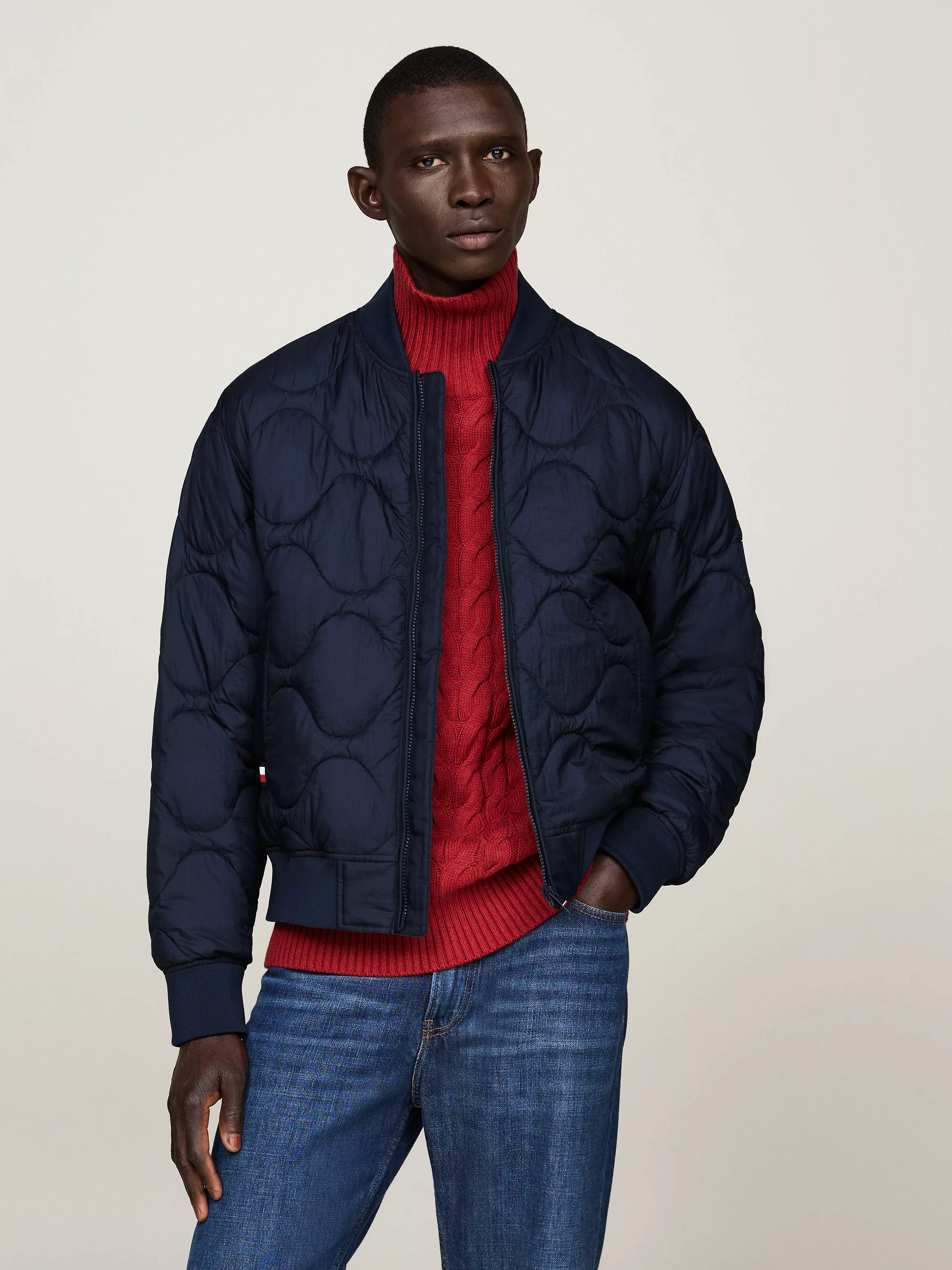 Tommy Hilfiger Steppjacke "ONION QUILTED BOMBER", ohne Kapuze, mit Stehkrag günstig online kaufen