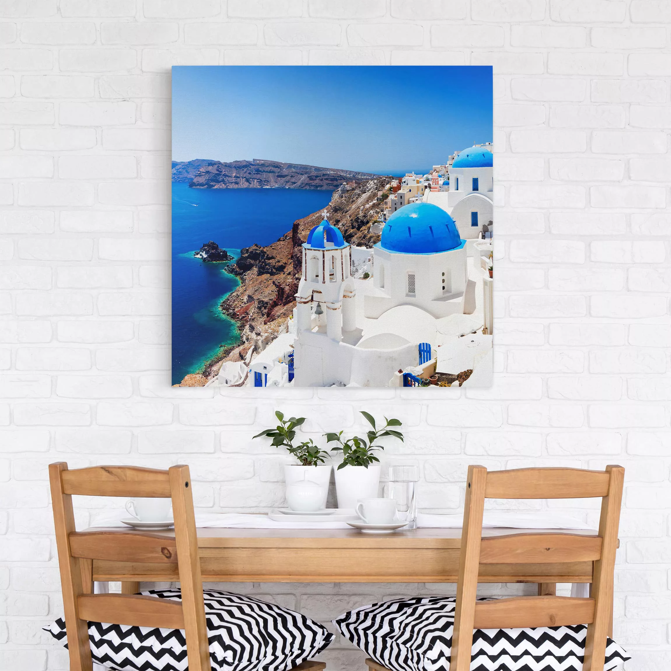 Leinwandbild Architektur & Skyline - Quadrat View Over Santorini günstig online kaufen