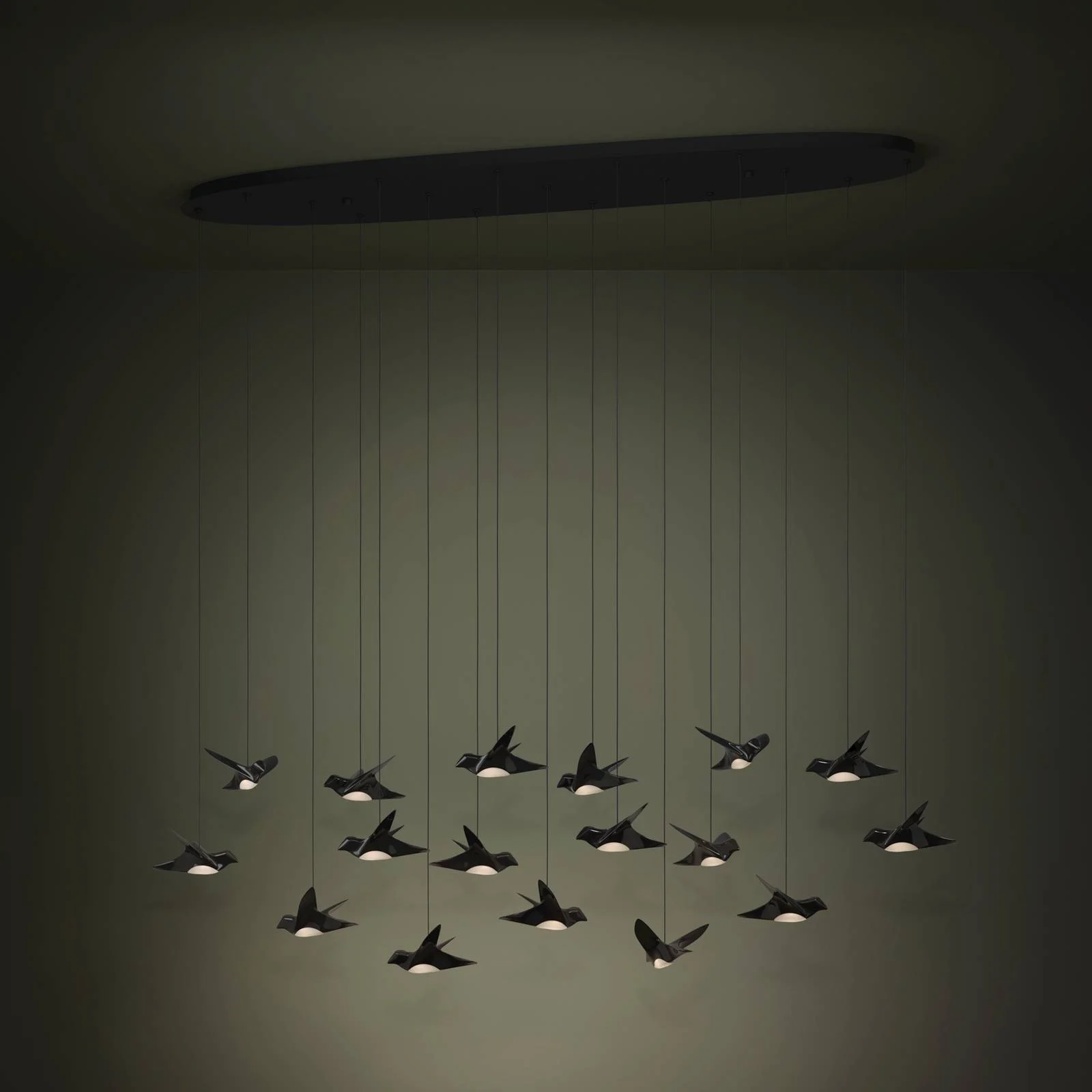 EGLO Stars Of Light LED-Hängelampe Paratebueno schwarz 17-fl günstig online kaufen
