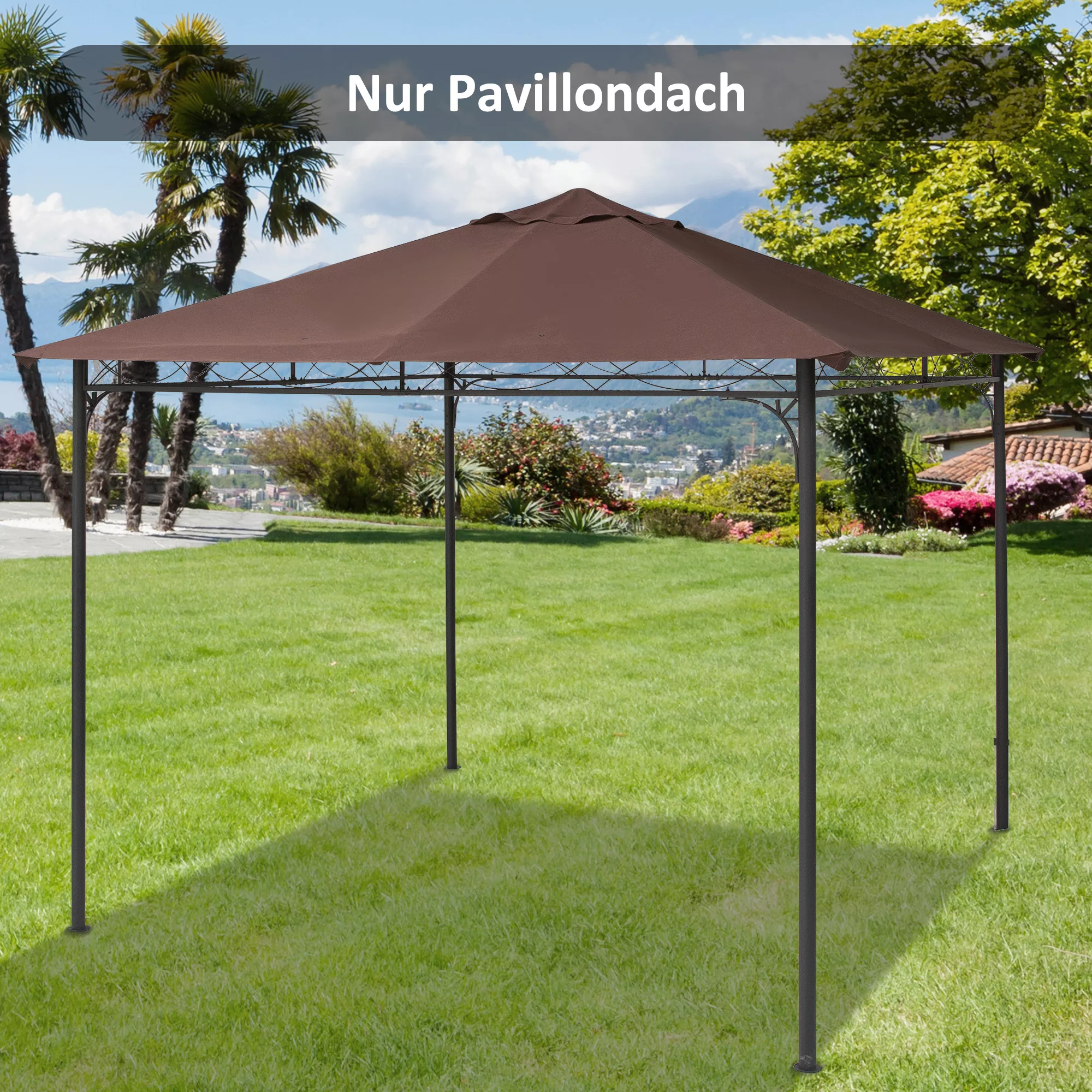 Outsunny Ersatzdach Pavillon 2,93x2,93m Pavillonabdeckung Sonnenschutz Poly günstig online kaufen