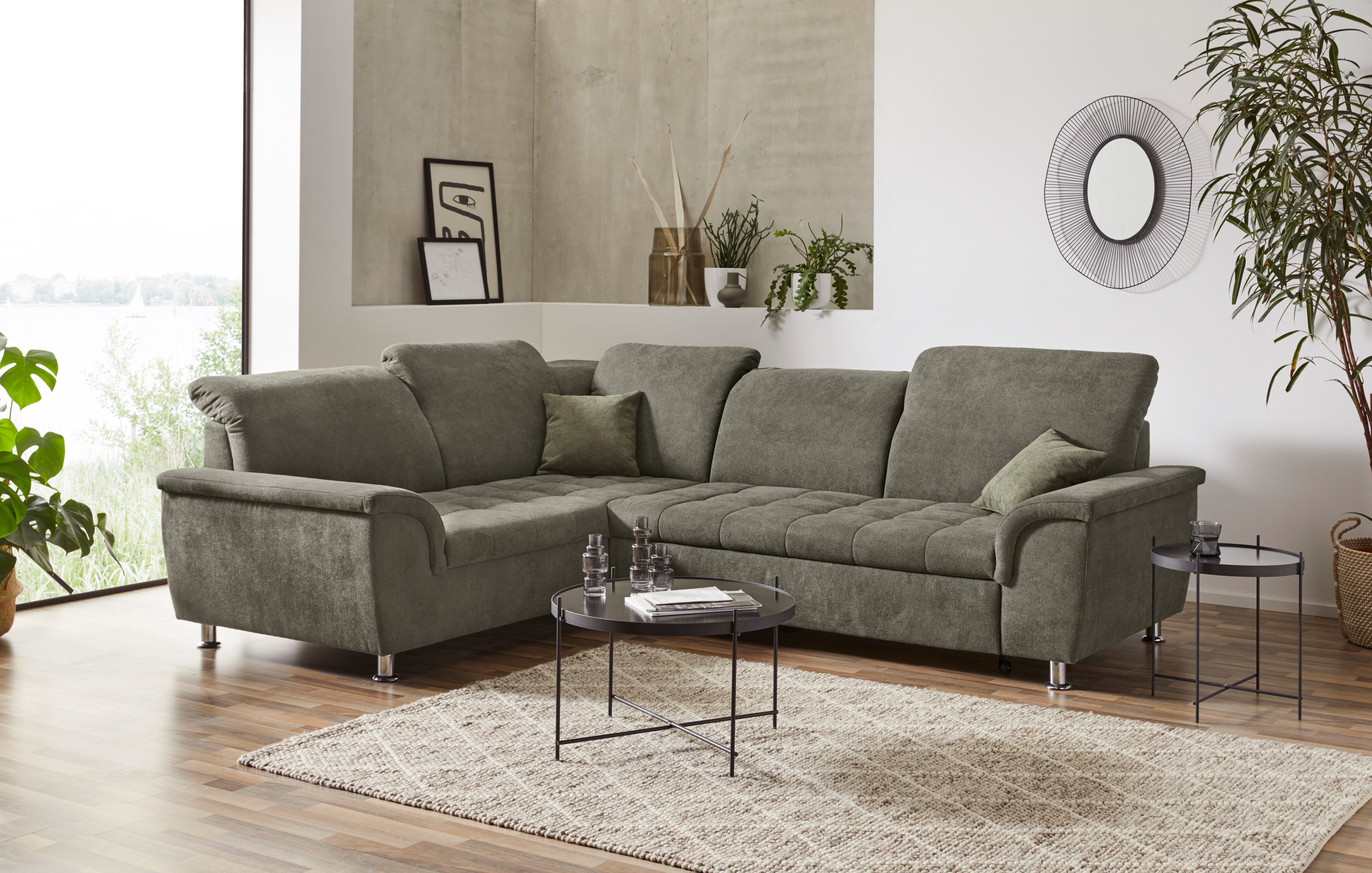 DOMO collection Ecksofa "Franzi, zeitlos und elegant, moderne Sitzheftung, günstig online kaufen