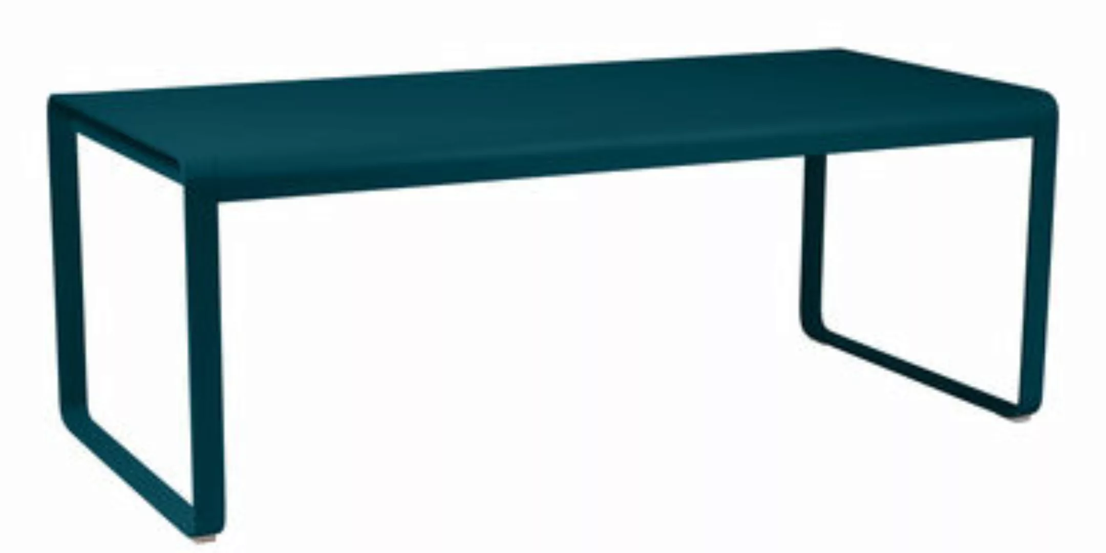 rechteckiger Tisch Bellevie metall blau / L 196 cm - für 8 bis 10 Personen günstig online kaufen