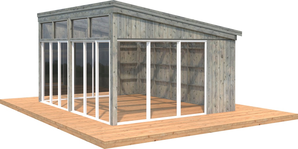 Palmako Pavillon Nova 17,8 m² Grau Tauchgrundiert 502 cm x 396 cm günstig online kaufen