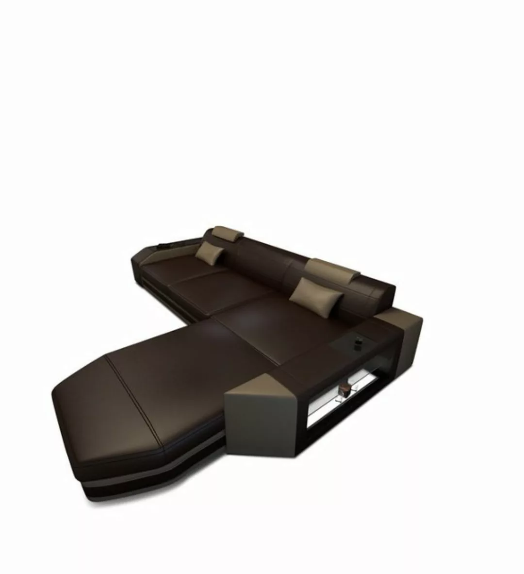 Sofa Dreams Ecksofa Ledercouch Sofa Leder Prato L Form Ledersofa, Couch, mi günstig online kaufen