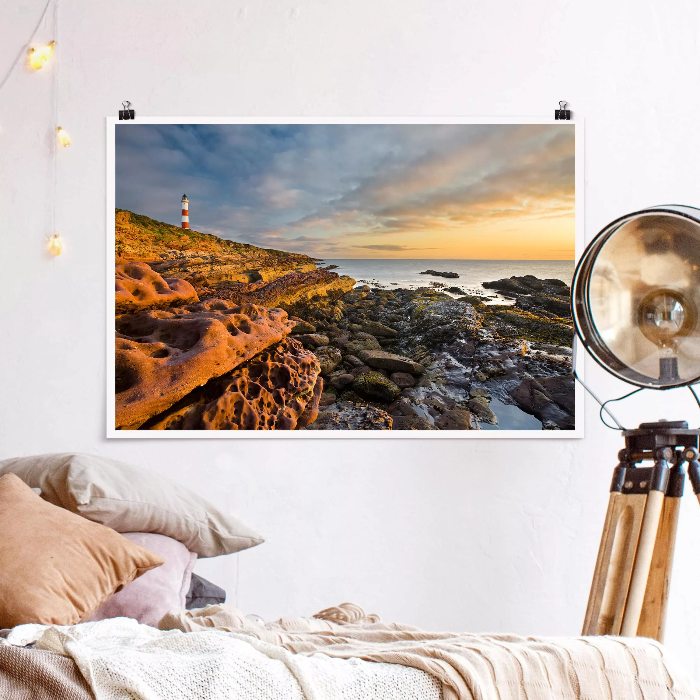 Poster Strand - Querformat Tarbat Ness Leuchtturm und Sonnenuntergang am Me günstig online kaufen