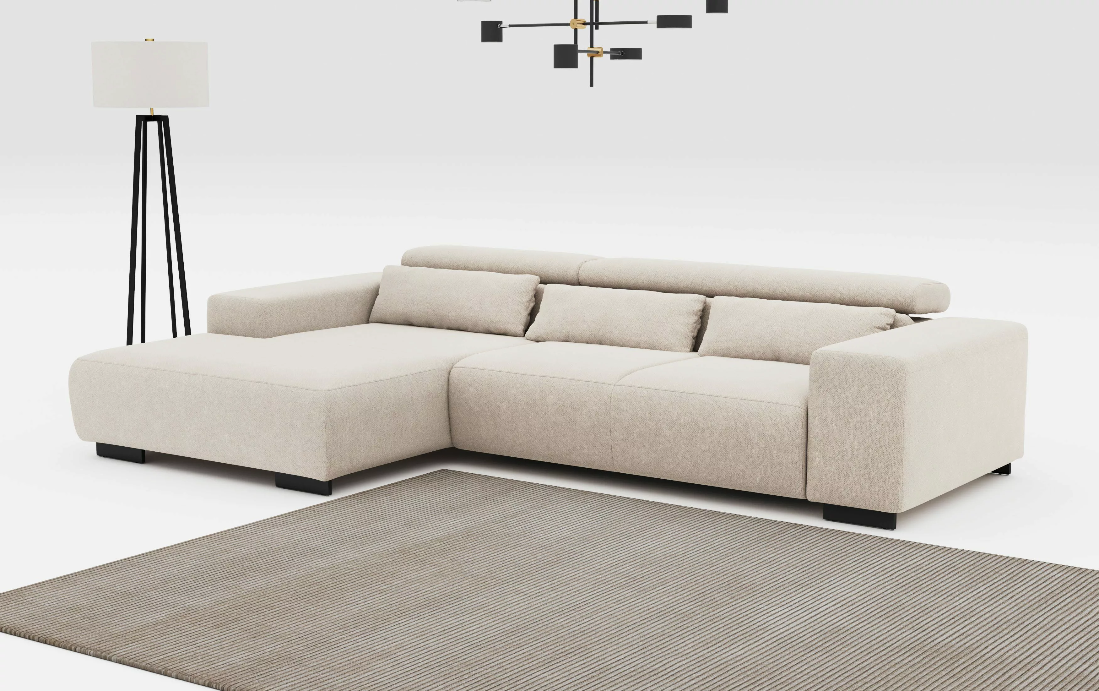 COTTA Ecksofa "Side L-Form, mit Kopfteilverstellung & 3 Nierenkissen", opti günstig online kaufen