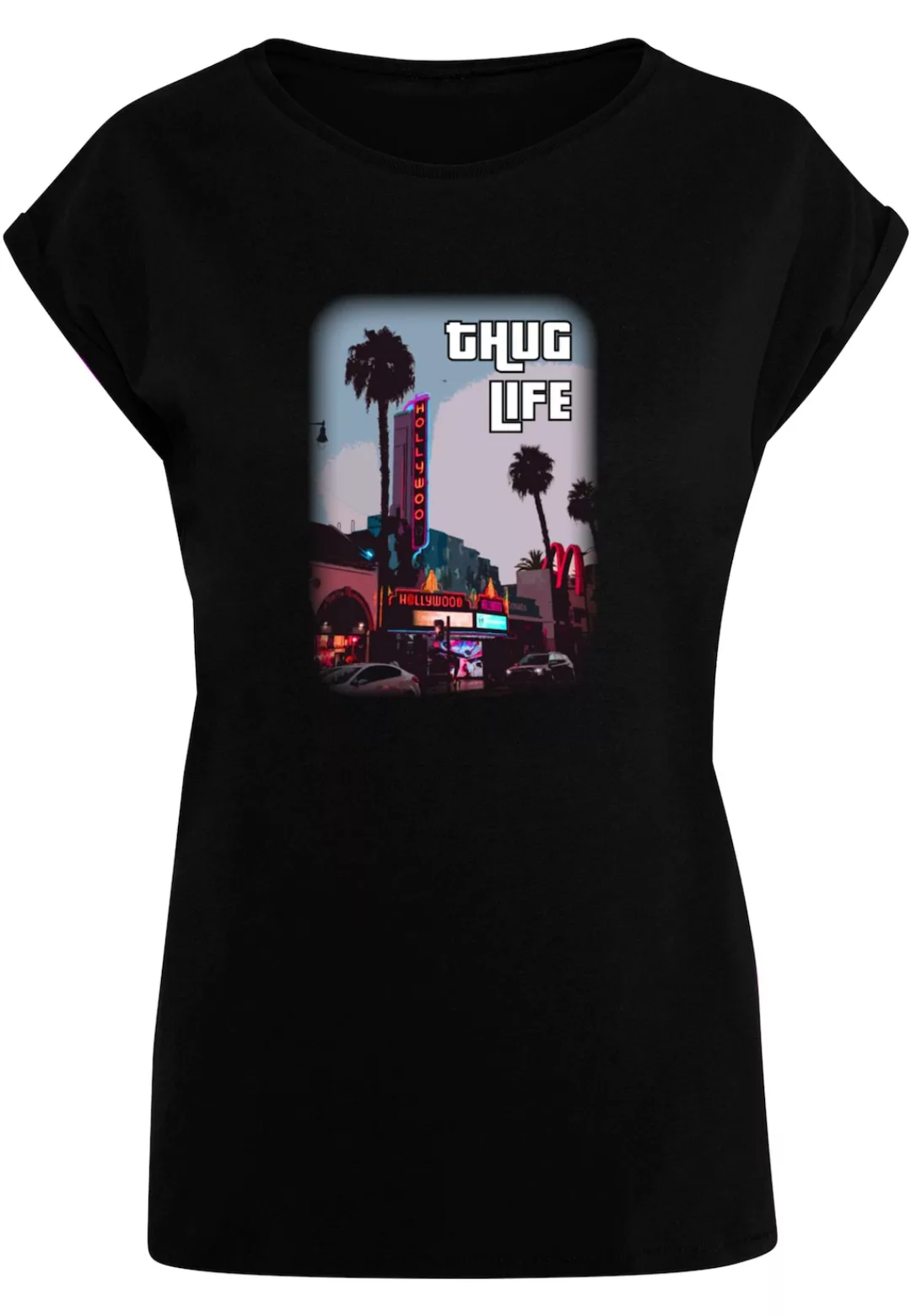 Merchcode T-Shirt "Merchcode Damen Ladies Grand Thug Life Extended Shoulder günstig online kaufen