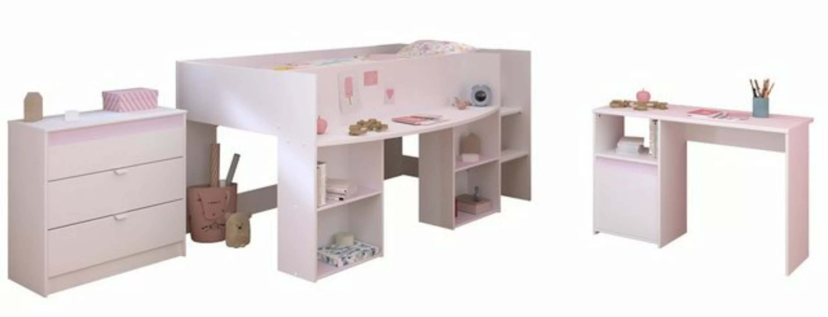 Parisot Stauraumbett Parisot Piourette 15-Kinderzimmer Hochbett Weiß günstig online kaufen