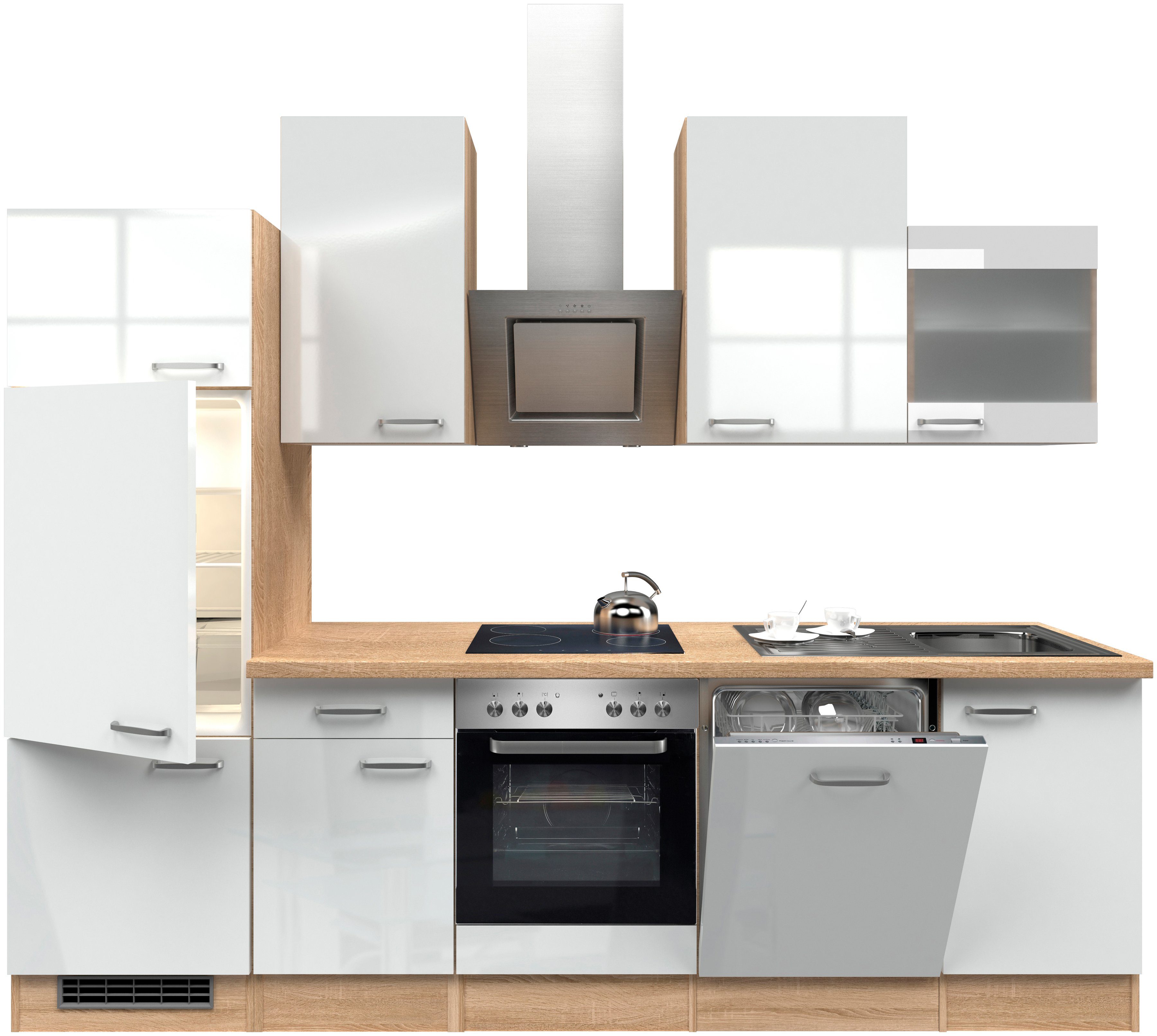 Flex-Well Küchenzeile "Florenz", mit E-Geräten, Gesamtbreite 280 cm günstig online kaufen