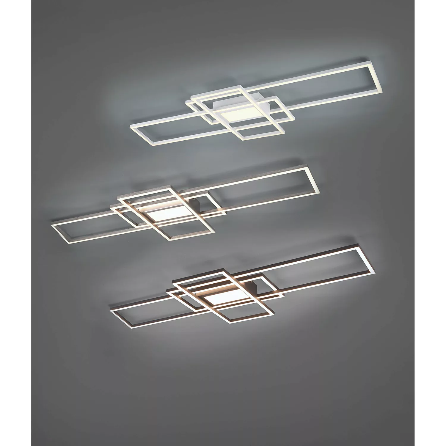 Trio LED-Deckenleuchte Irvine 60W Nickel matt günstig online kaufen