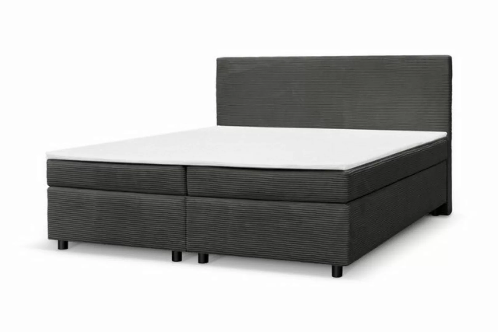 Küchen-Preisbombe Boxspringbett Paxos Cordstoff Graphite 180x200 Hotelbett günstig online kaufen