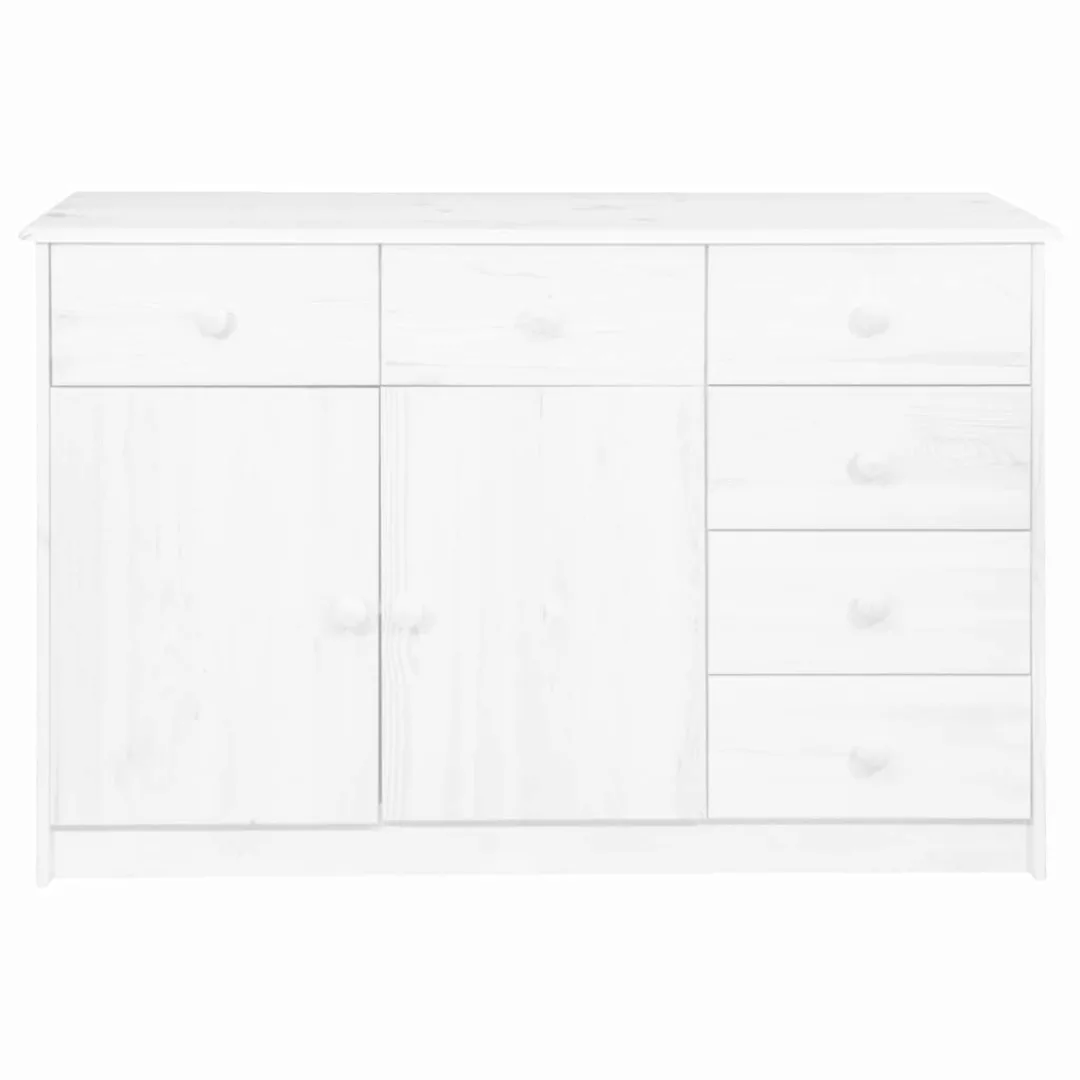 Sideboard 6 Schubladen Weiß 113x35x73 Cm Massivholz Kiefer günstig online kaufen