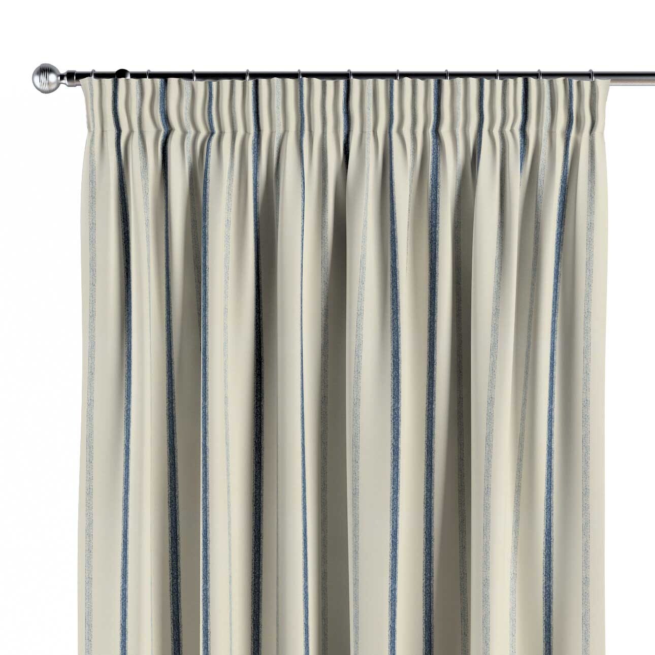 Vorhang mit Kräuselband, creme- blau gestreift, Avinon (129-66) günstig online kaufen