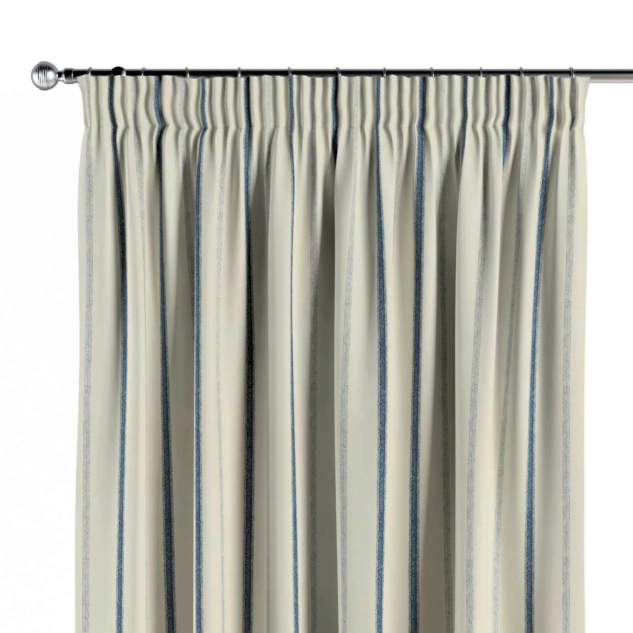 Vorhang mit Kräuselband, creme- blau gestreift, Avinon (129-66) günstig online kaufen