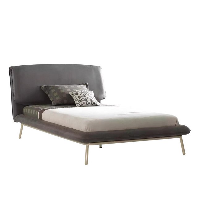 JVmoebel Bett Modern Polsterbett Bett Bettgestell Stoff Grau Jugendbett (1- günstig online kaufen